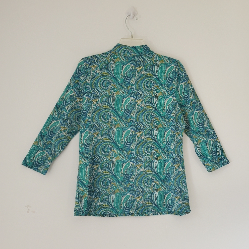 Talbots Half Button Top - Picture 9 of 12